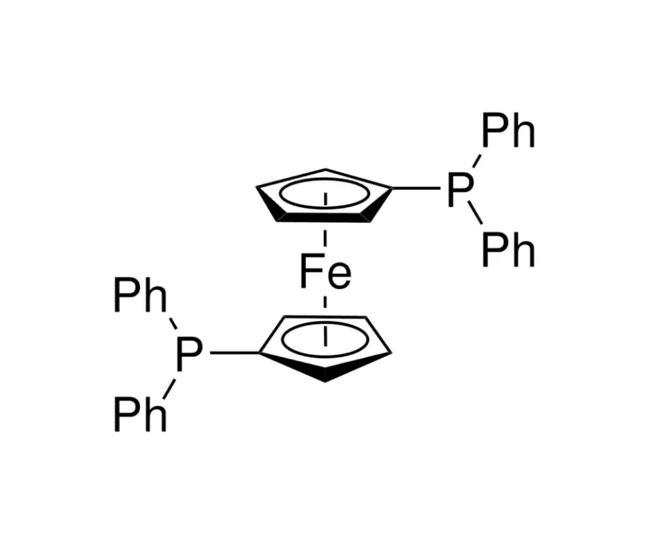 image de la molécule 1,1′-Ferrocenediyl-bis(diphenylphosphine)