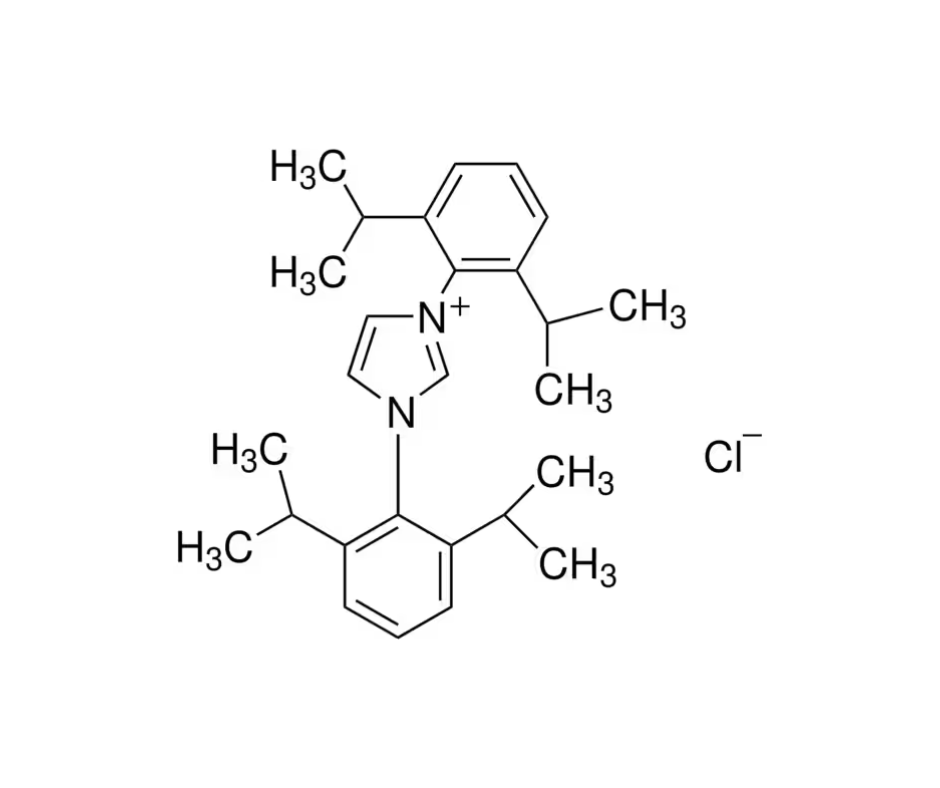 image de la molécule 1,3-Bis(2,6-diisopropylphenyl)imidazolium chloride