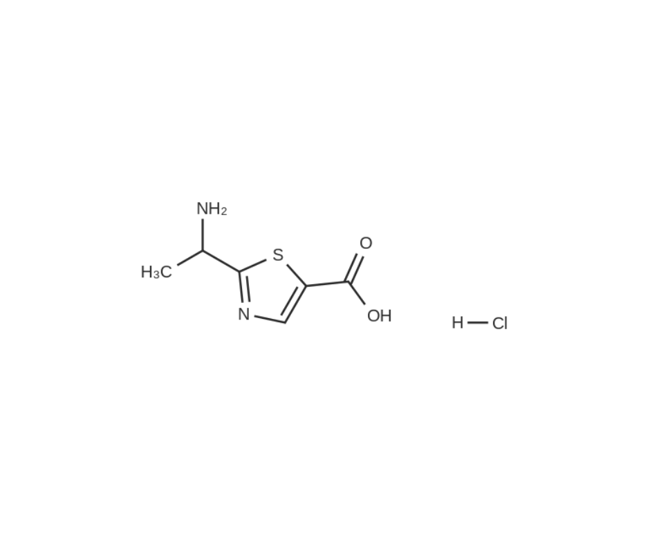 image de la molécule 2-(1-Aminoethyl)thiazole-5-carboxylic acid hydrochloride