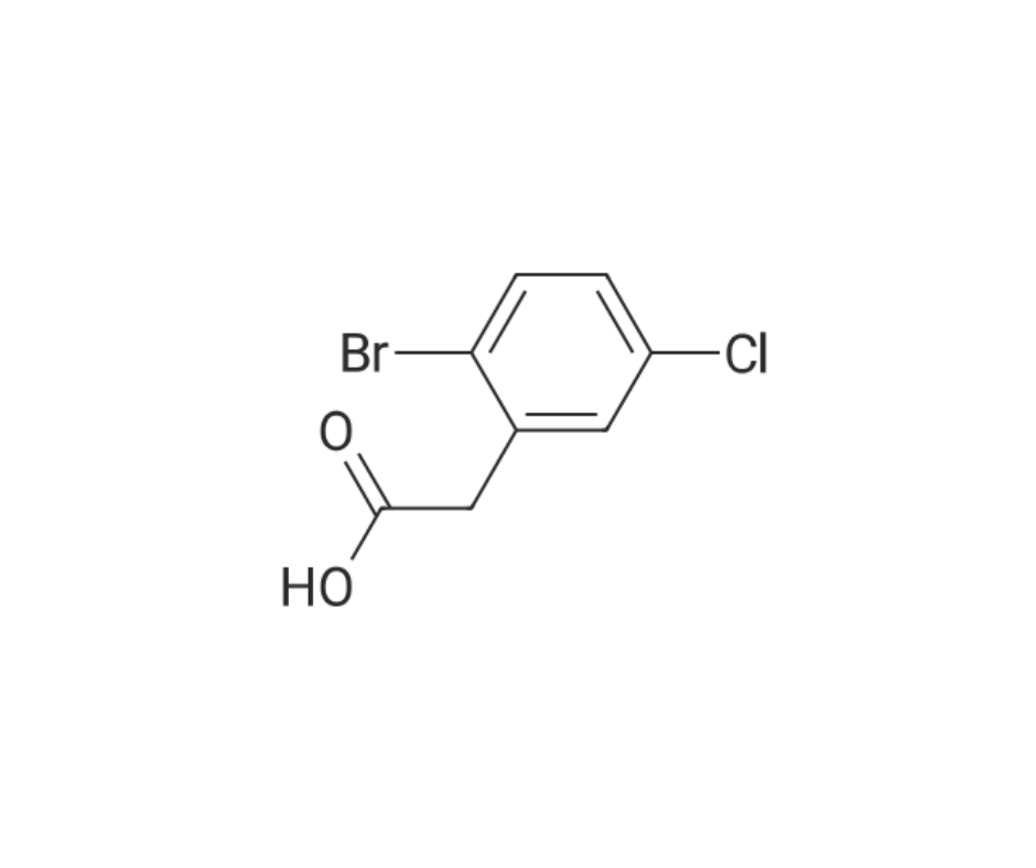 image de la molécule 2-(2-Bromo-5-chlorophenyl)acetic acid