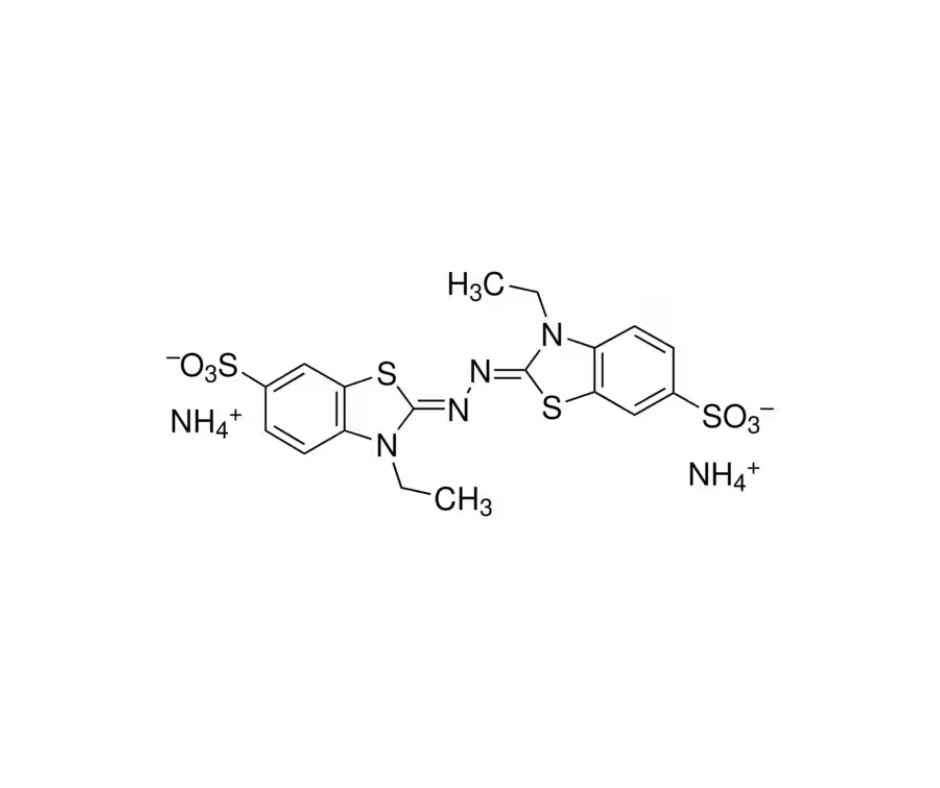 image de la molécule 2,2′-azino-bis(acide 3-éthylbenzothiazoline-6-sulfonique) diammonium salt