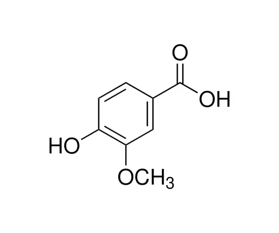 image de la molécule 4-Hydroxy-3-methoxybenzoic acid