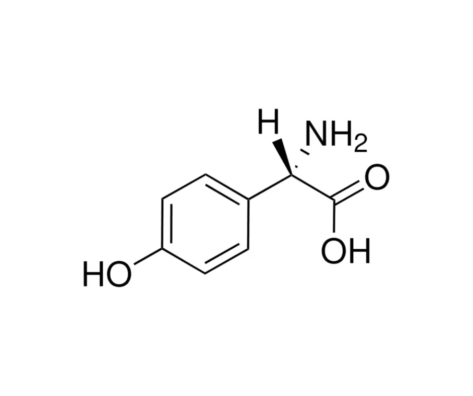 image de la molécule 4-Hydroxy-L-phenylglycine