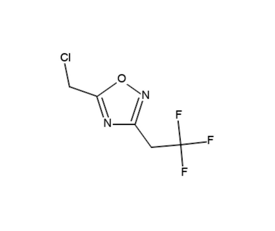 image de la molécule 5-(chloromethyl)-3-(2,2,2-trifluoroethyl)-1,2,4-oxadiazole