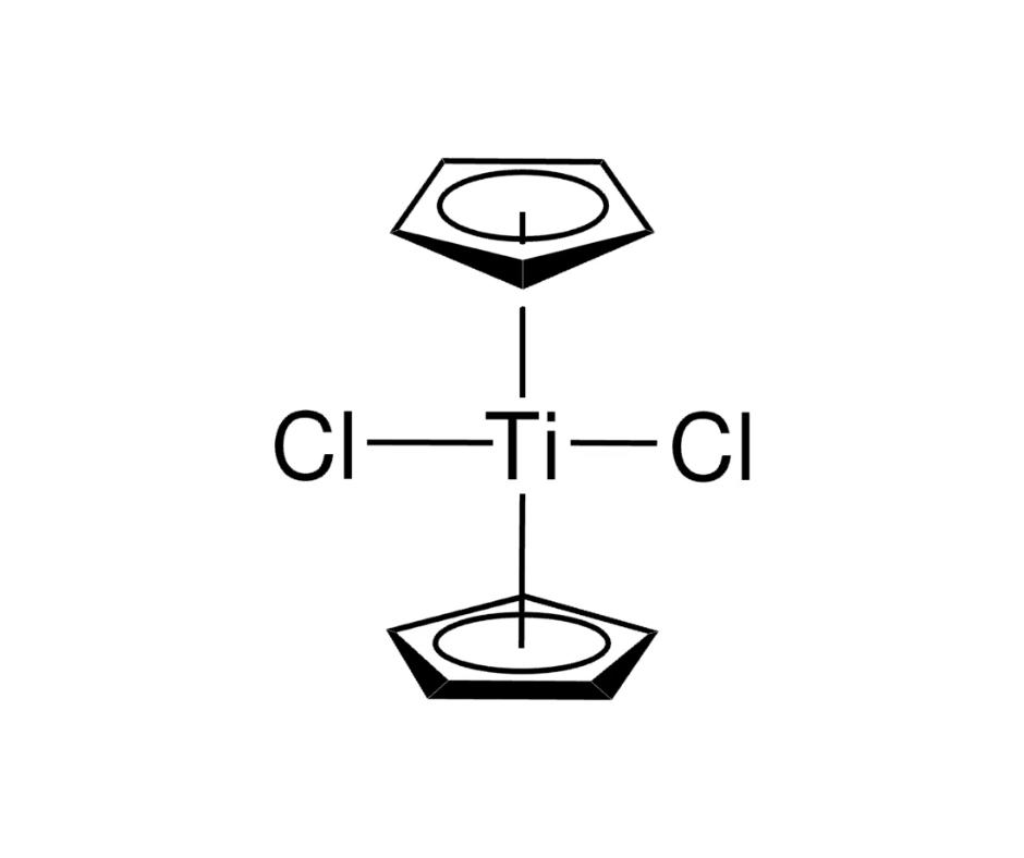 image de la molécule Bis(cyclopentadienyl)titanium(IV) dichloride