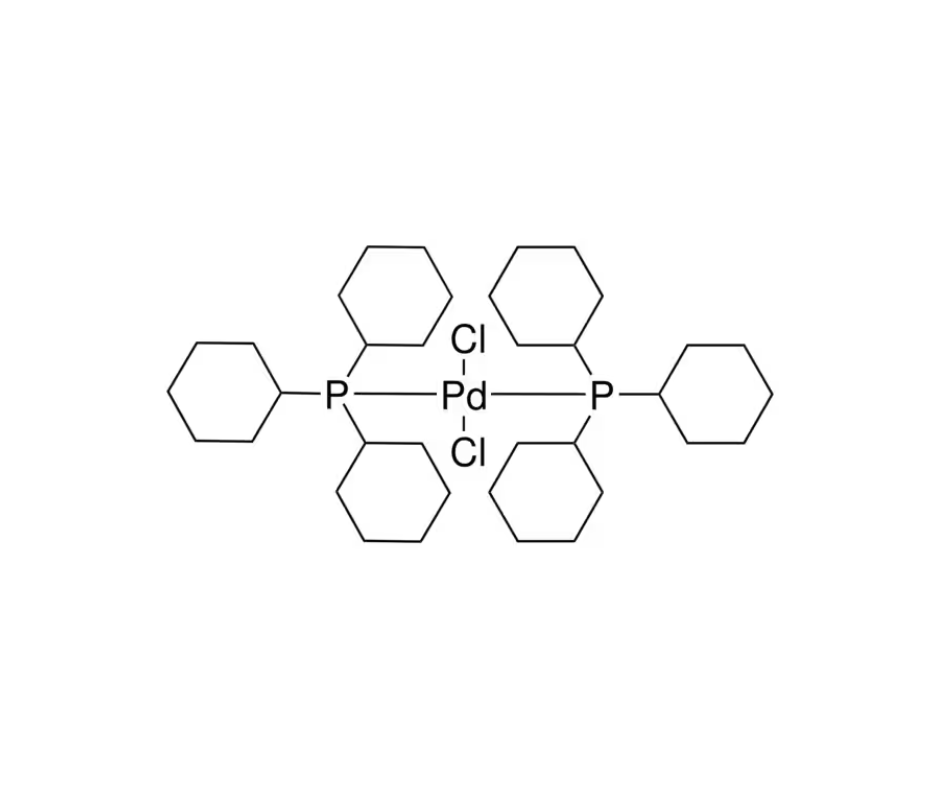 image de la molécule Dichlorobis(tricyclohexylphosphine)palladium(II)
