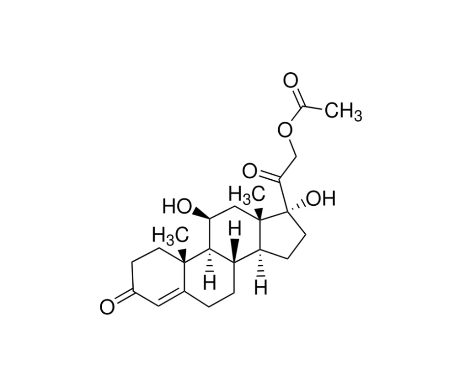 image de la molécule Hydrocortisone 21-acetate