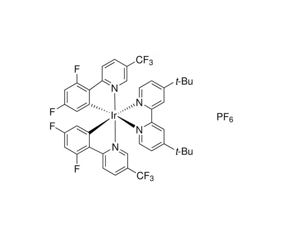 image de la molécule (Ir[dF(CF3)ppy]2(dtbpy))PF6