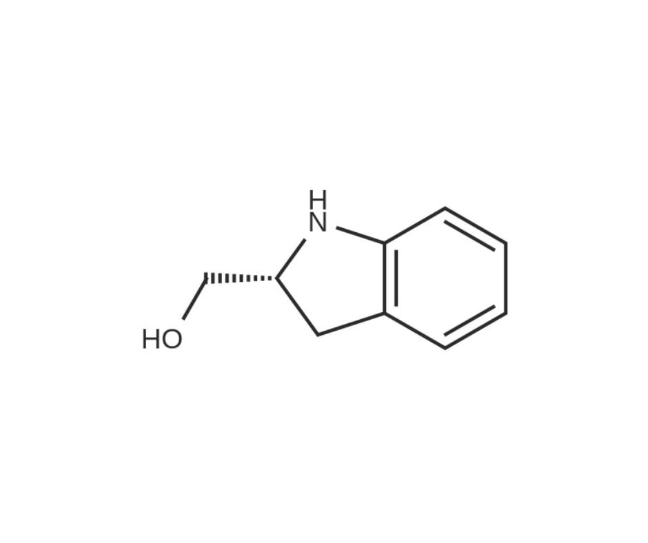 image de la molécule (R)-Indolin-2-ylmethanol
