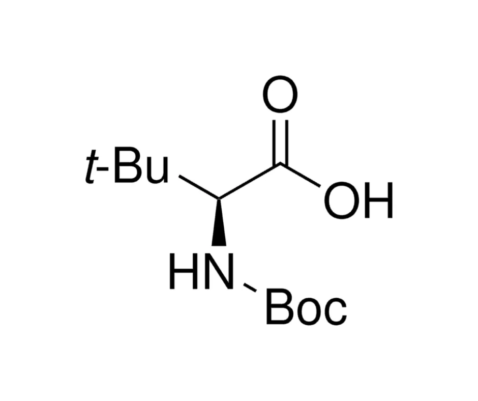 image de la molécule (S)-N-Boc-2-amino-3,3-dimethylbutyric acid