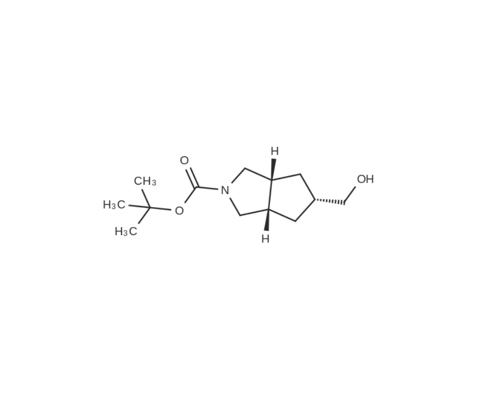 image de la molécule Tert-butyl (3aR,6aS)-5-(hydroxymethyl)hexahydrocyclopenta[c]pyrrole-2(1H)-carboxylate