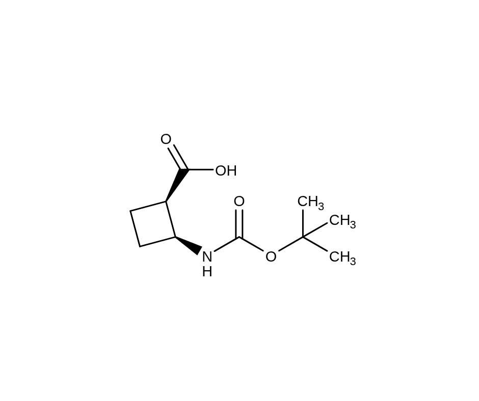 image de la molécule cis-2-{[(tert-Butoxy)carbonyl]aminocyclobutane-1-carboxylic acid